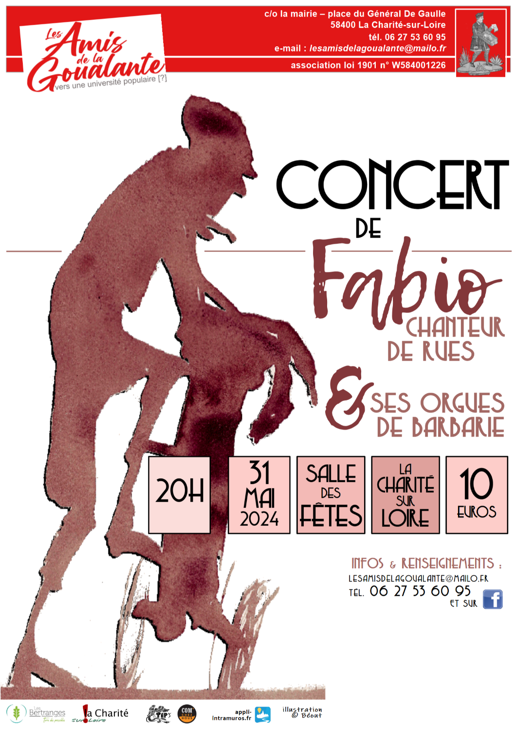 Concert de Fabio, chanteur des rues et ses orgues de barbarie
