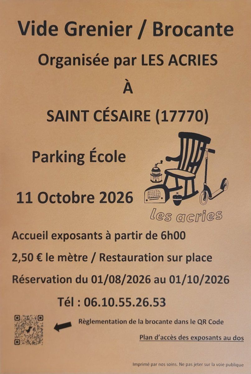 BROCANTE DE SAINT-CÉSAIRE 2026