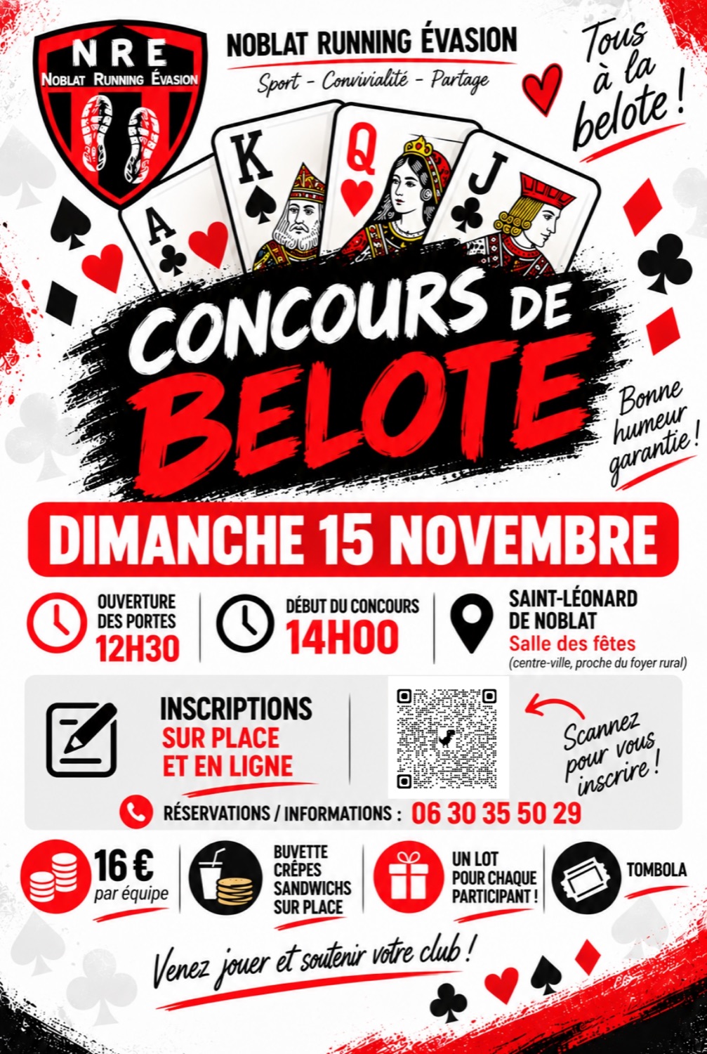 Noblat Running Evasion organise son 3ème CONCOURS DE BELOTE !