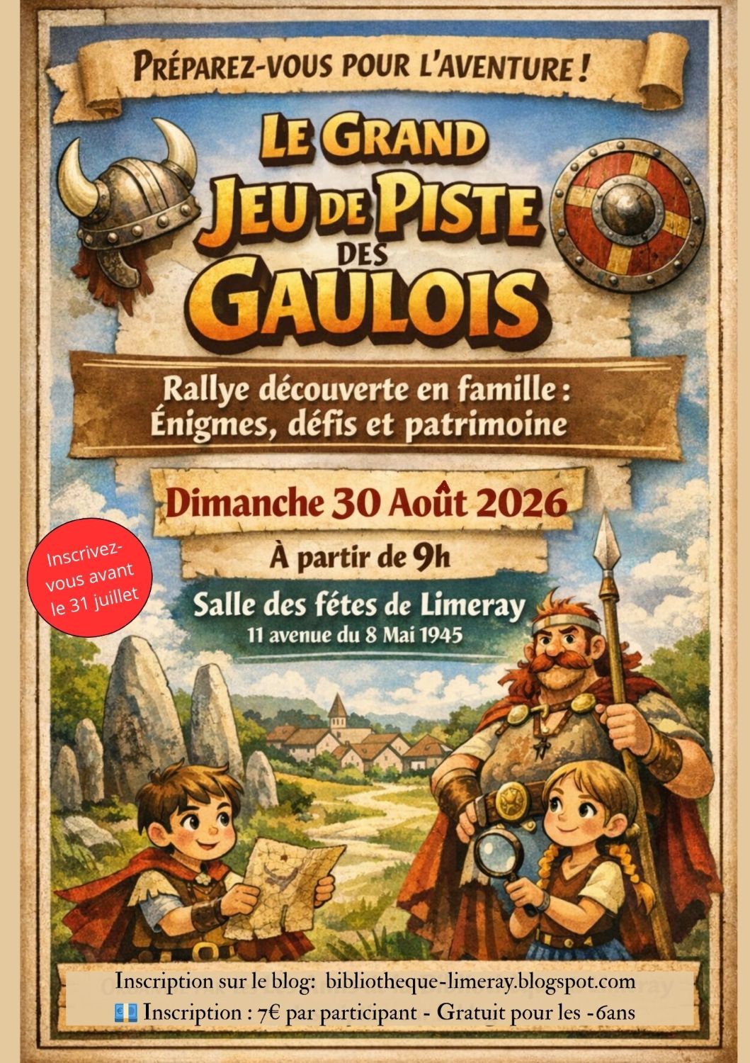 ️ LE GRAND JEU DE PISTE DES GAULOIS – LIMERAY 2026 ️
