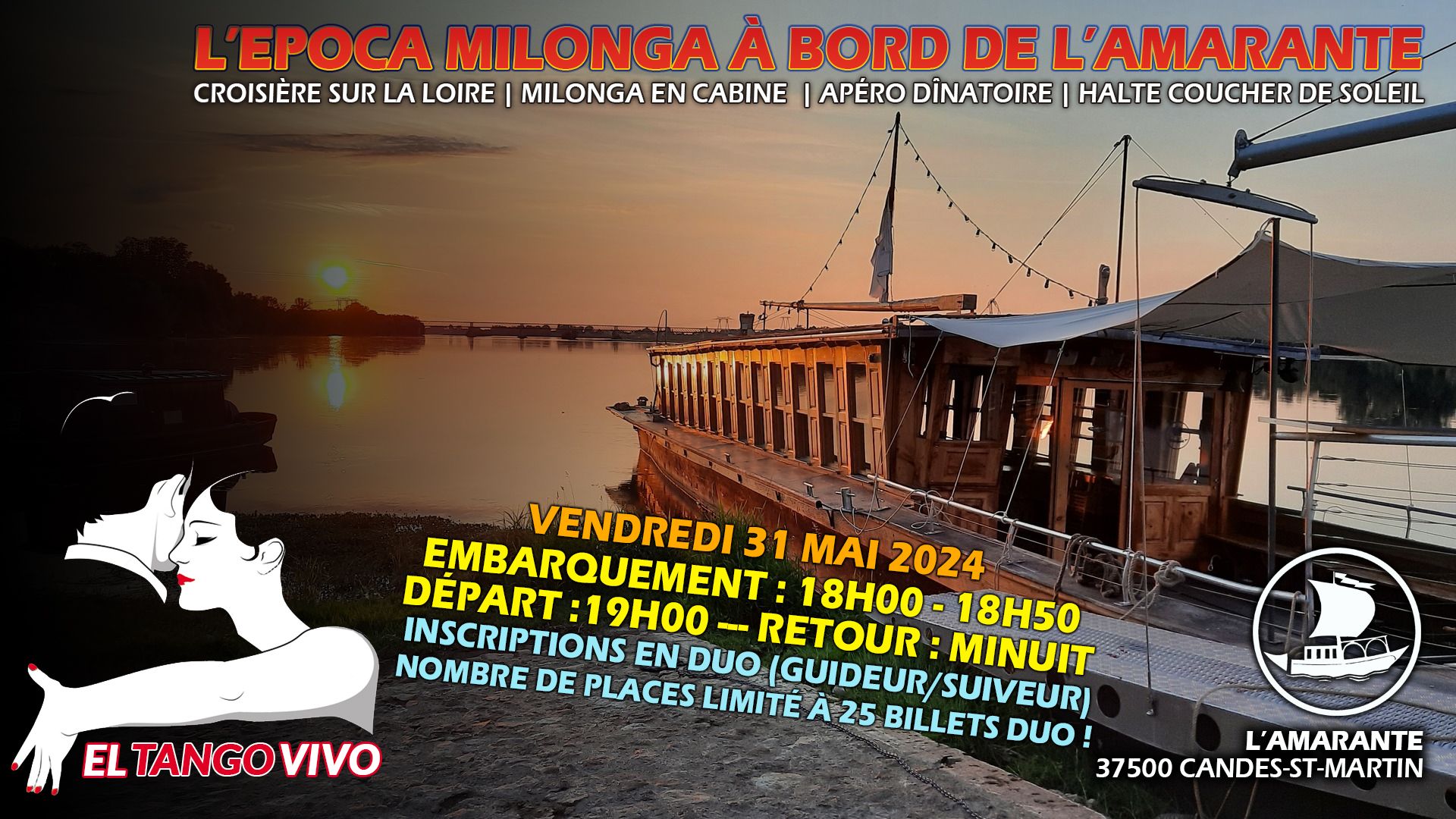 L'EPOCA MILONGA à bord de l'AMARANTE