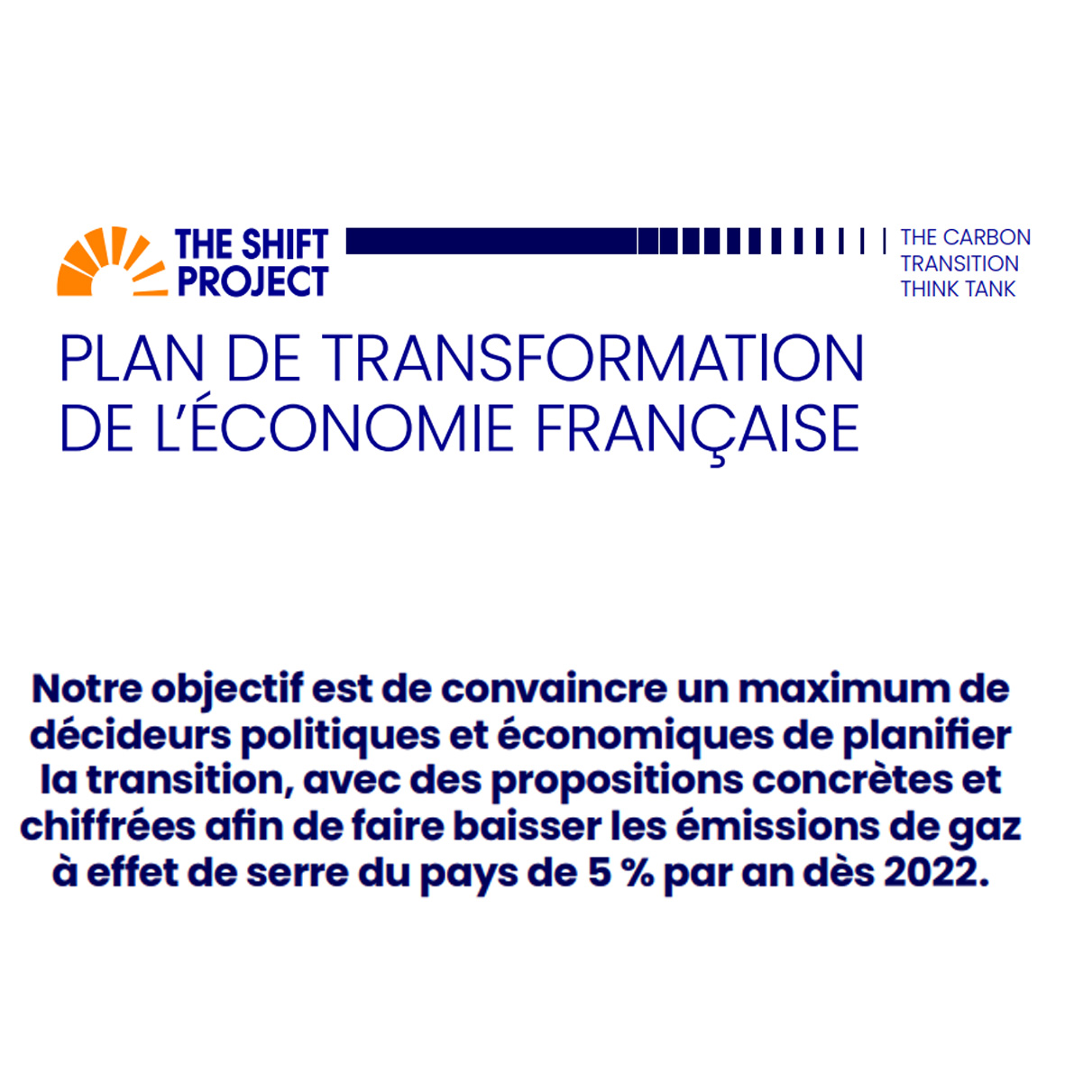 Plan de transformation de l'économie française