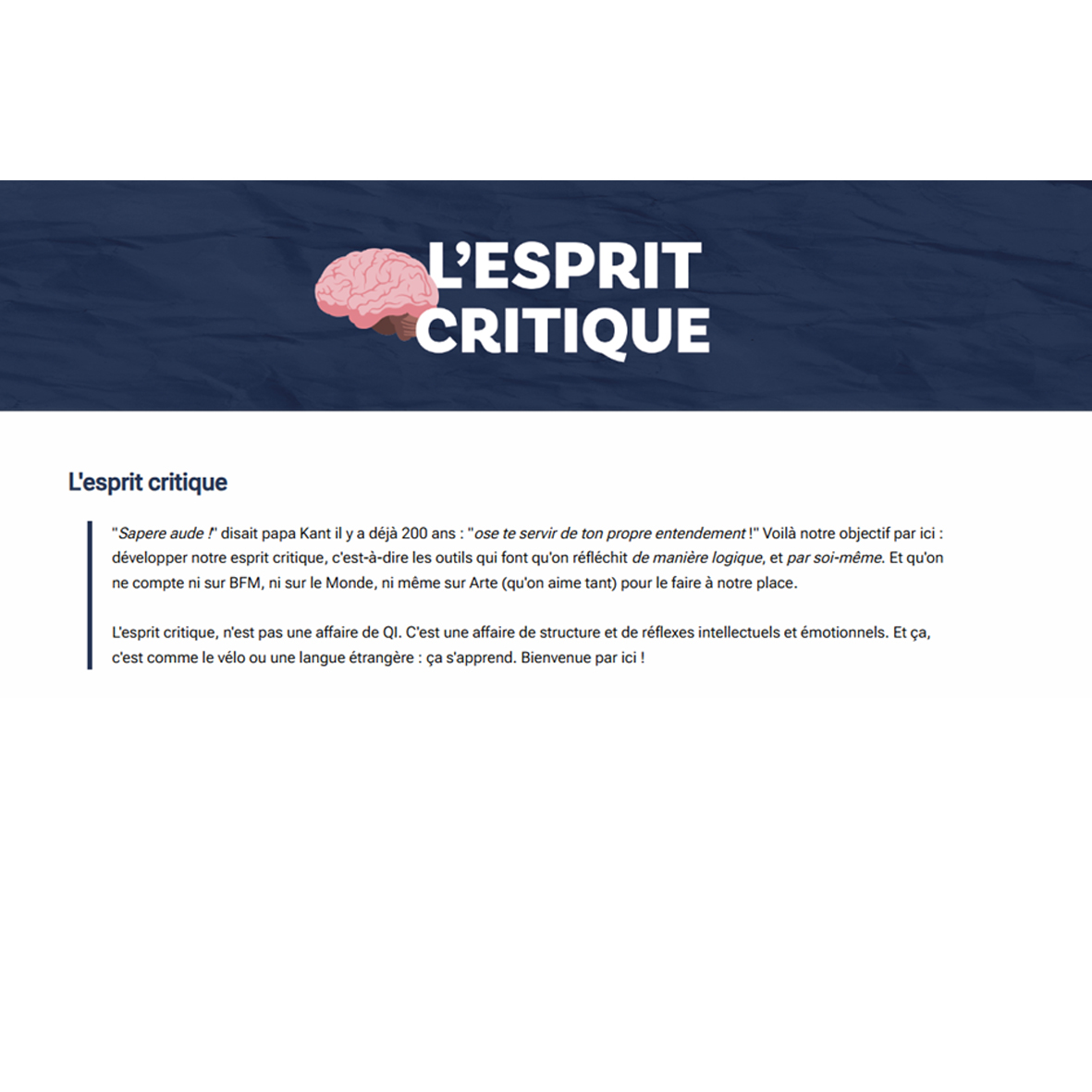 l'Esprit critique.