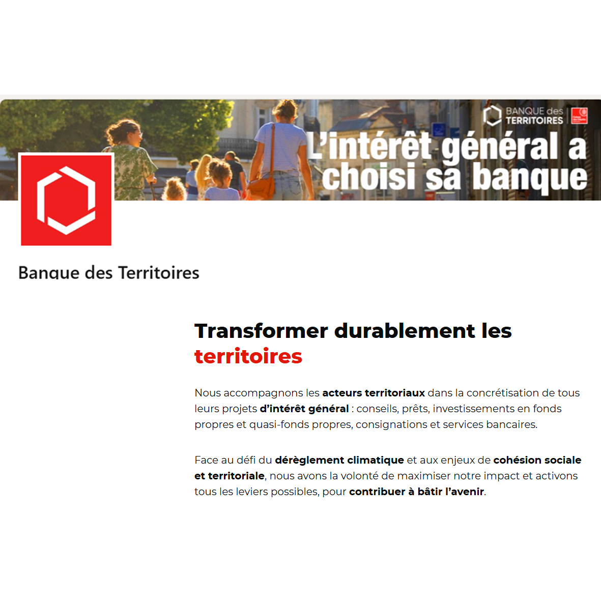 Banque des Territoires