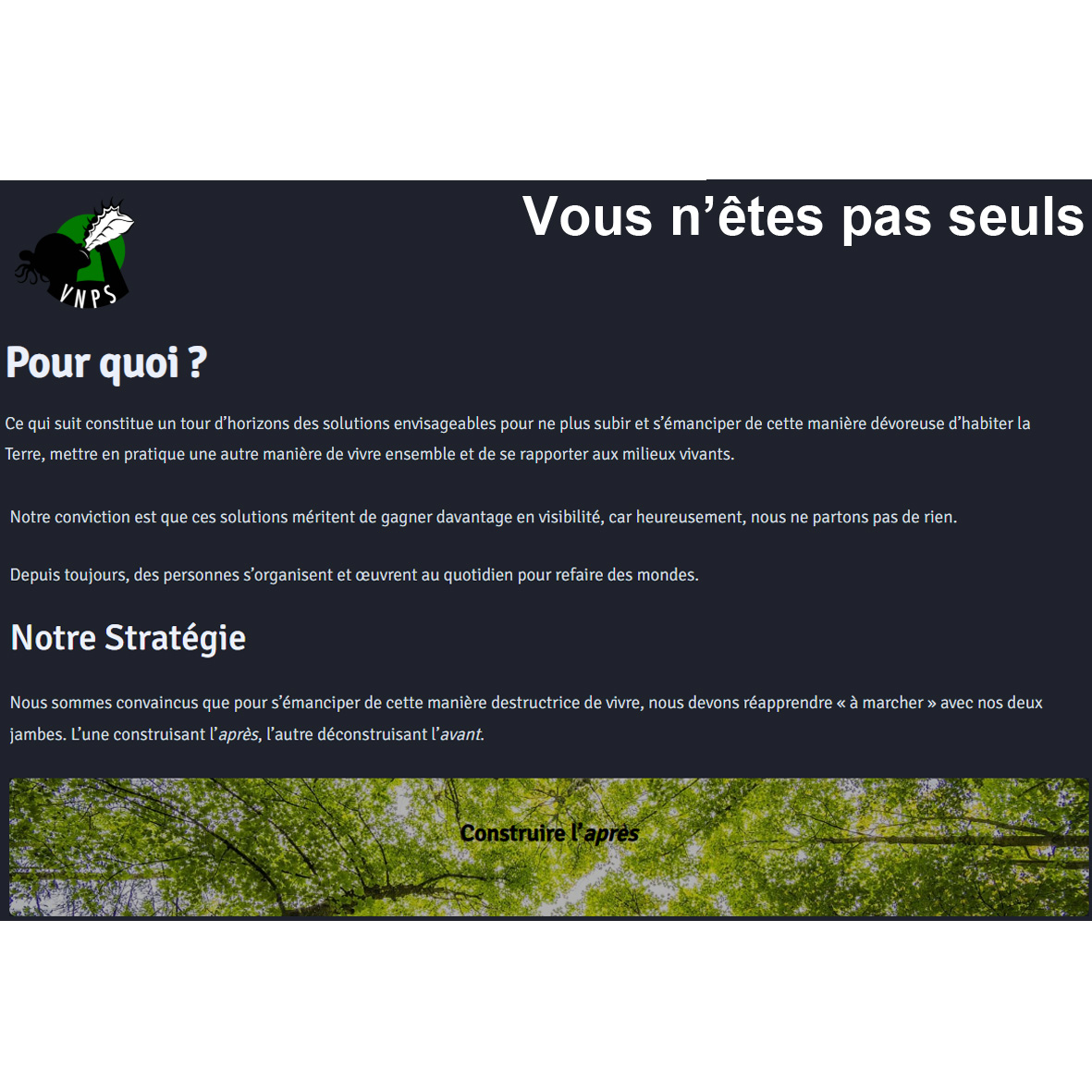 Vous n'etes pas seuls