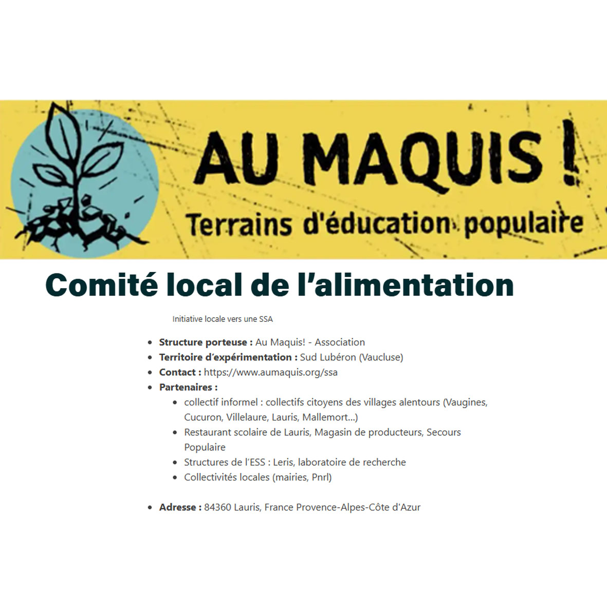 au Maquis