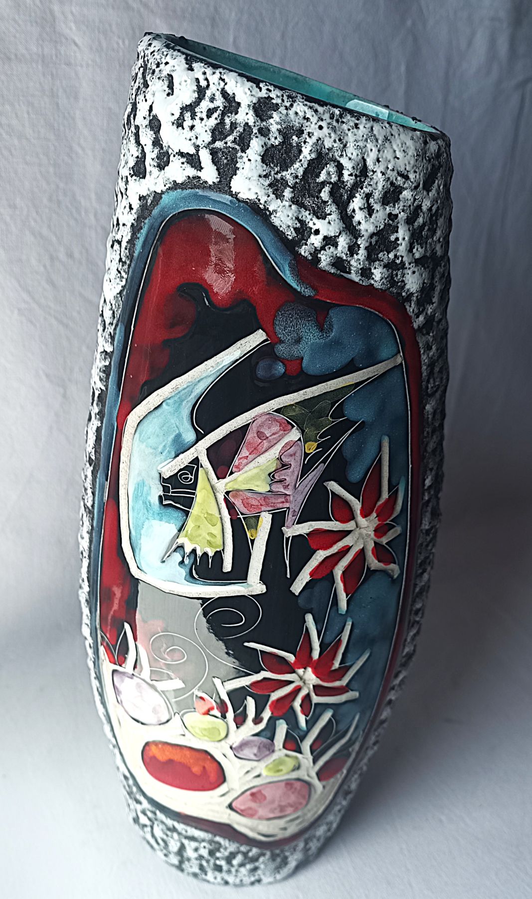 Vase céramique d'Italie émaillé vintage décoration intérieur