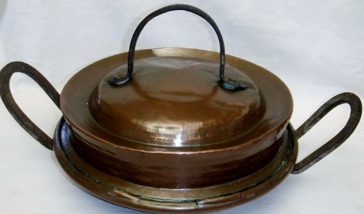 Tourtière ancienne XVIII siècle cuivre rouge