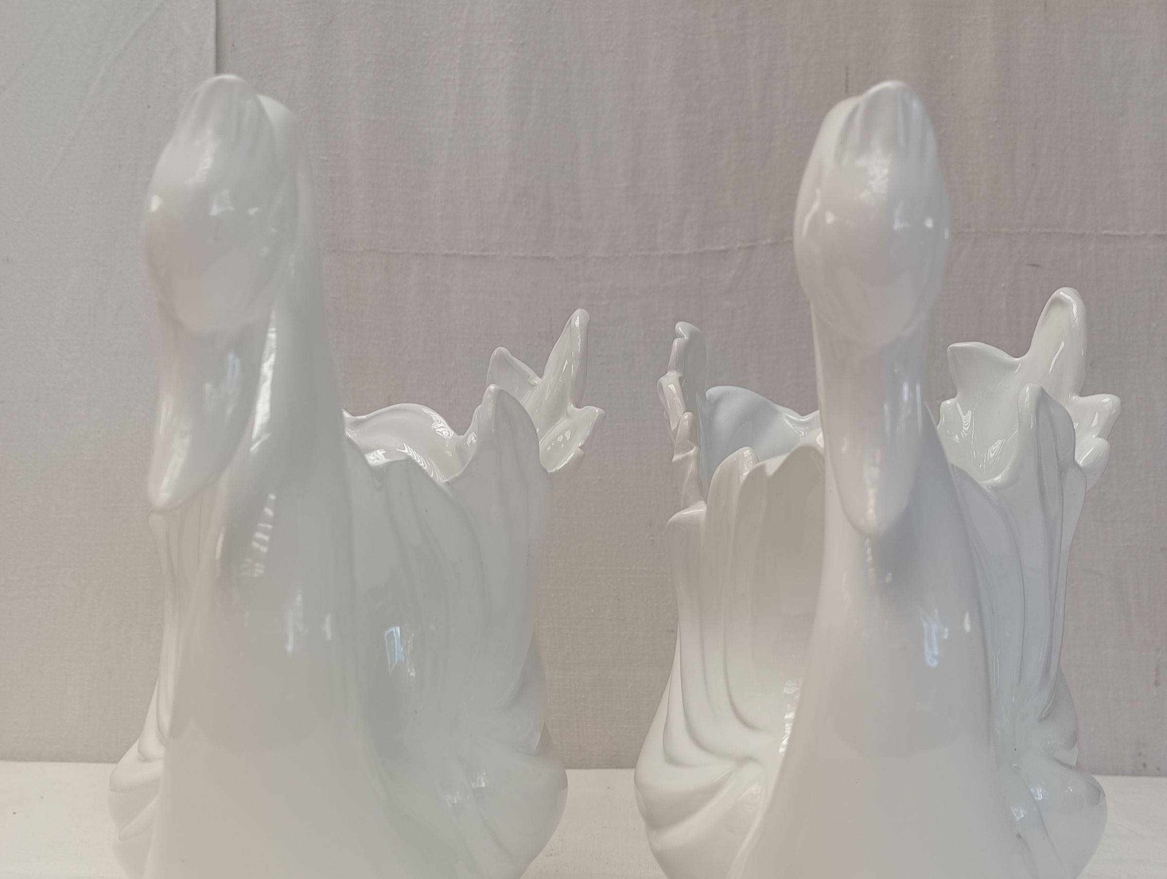 Cache pot cygne paire porcelaine vase céramique décoration