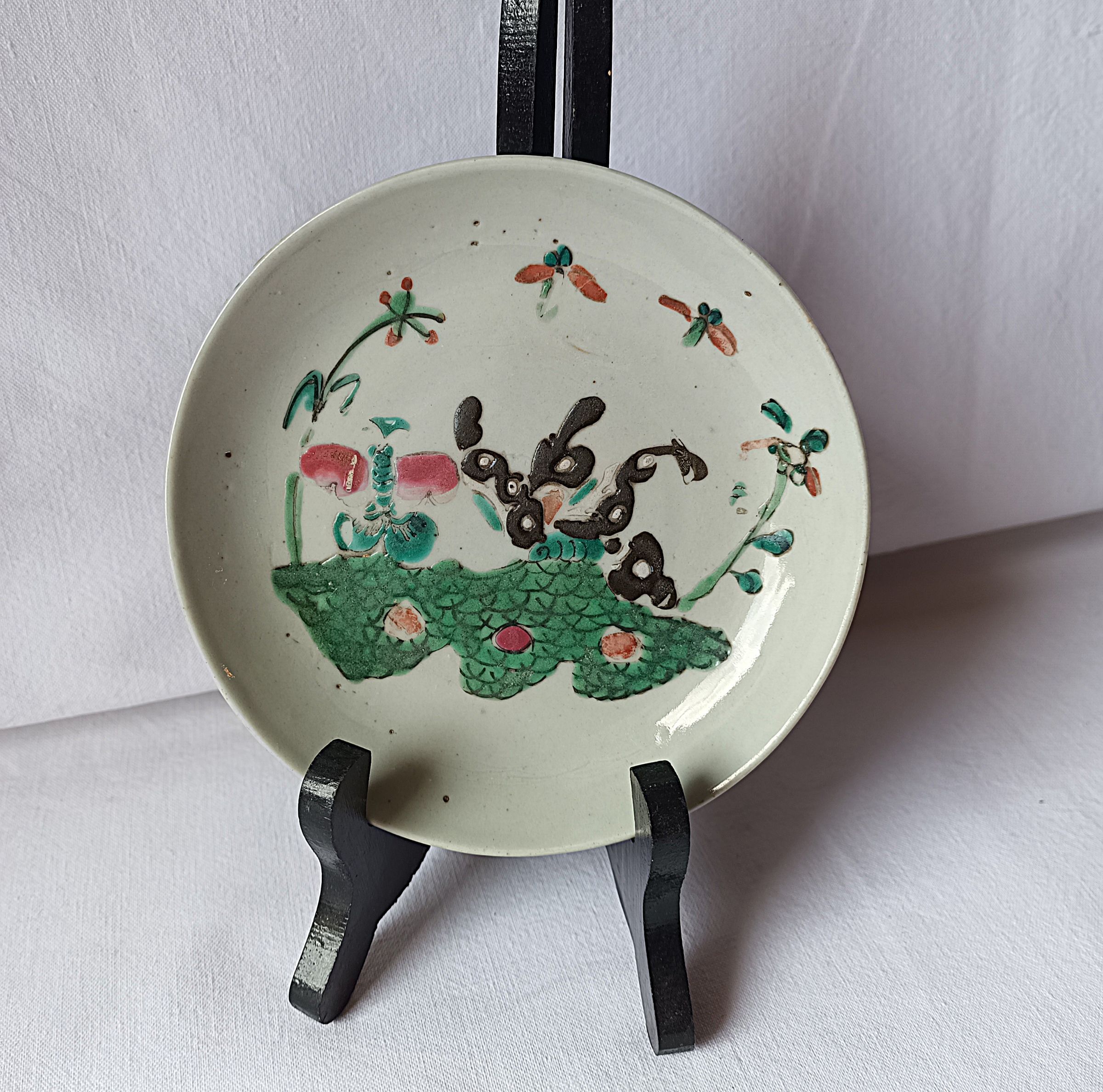 coupelle ancienne en porcelaine chinoise style famille Verte Qianlong