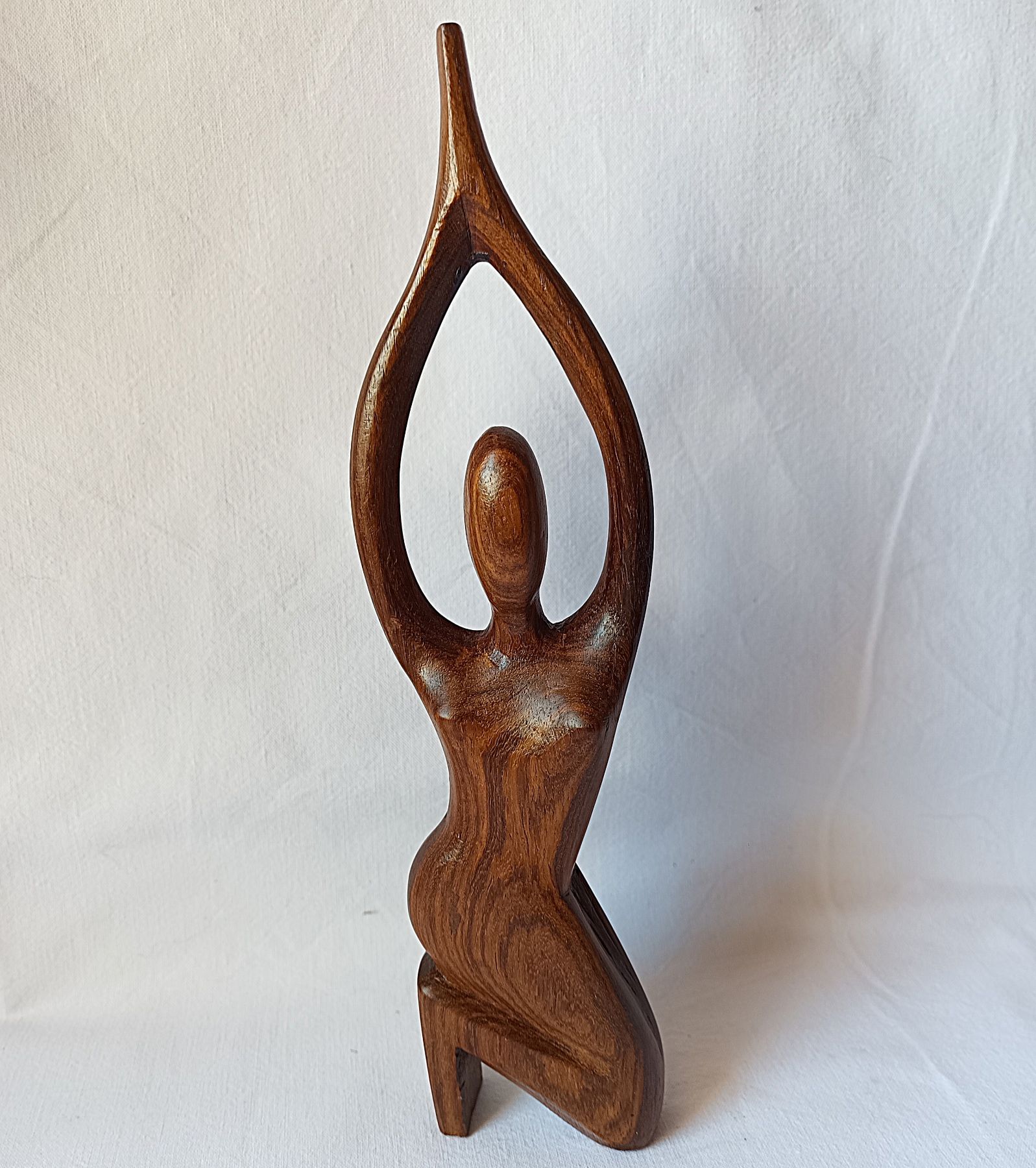 statuette féminine sculpture bois style zen yoga danse de 29 cm