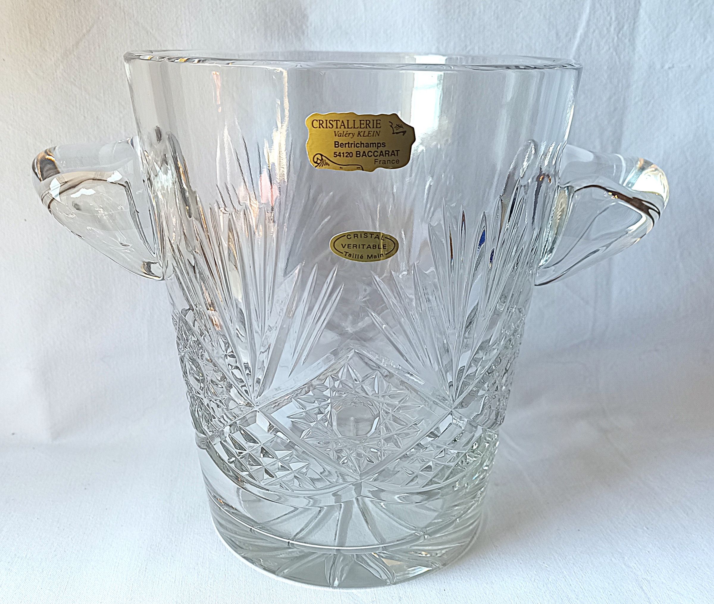 Seau à champagne glace cristal taille main Valery Klein Bertrichamps / Baccarat
