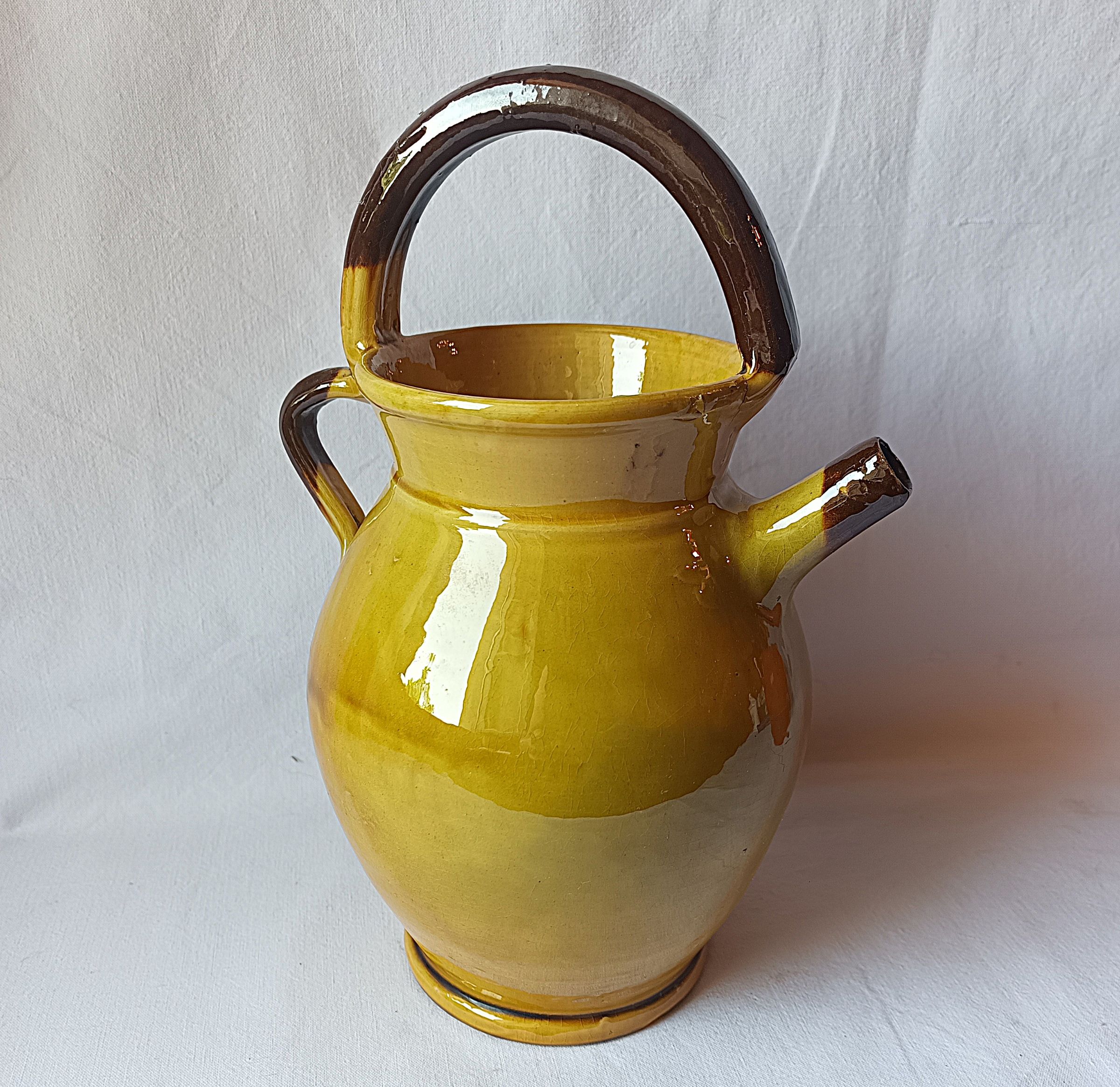 grande cruche chevrette Aegitna Vallauris vintage 1950 - 30 cm