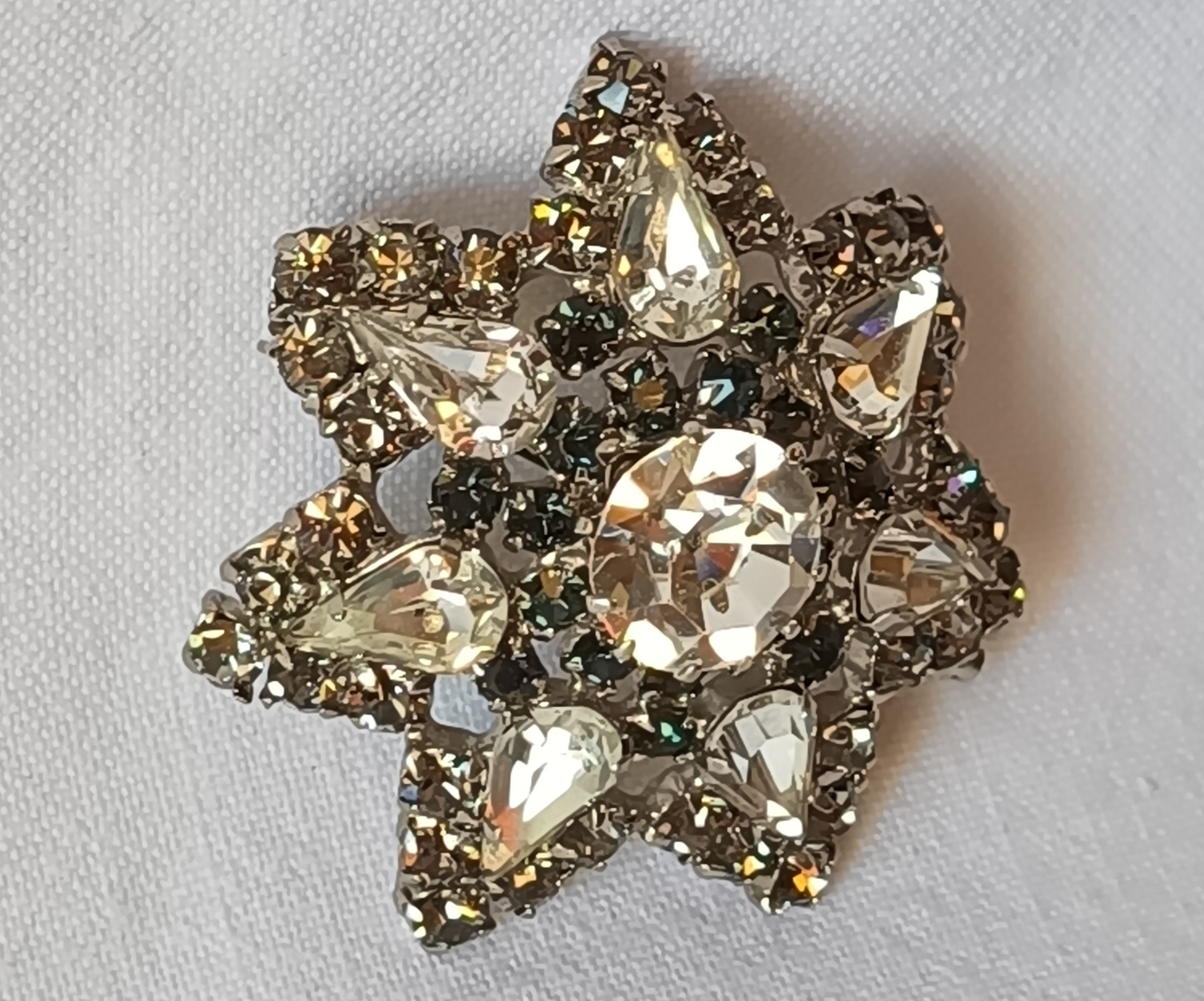 Broche vintage étoile strass cristal style cocktail années 50/60
