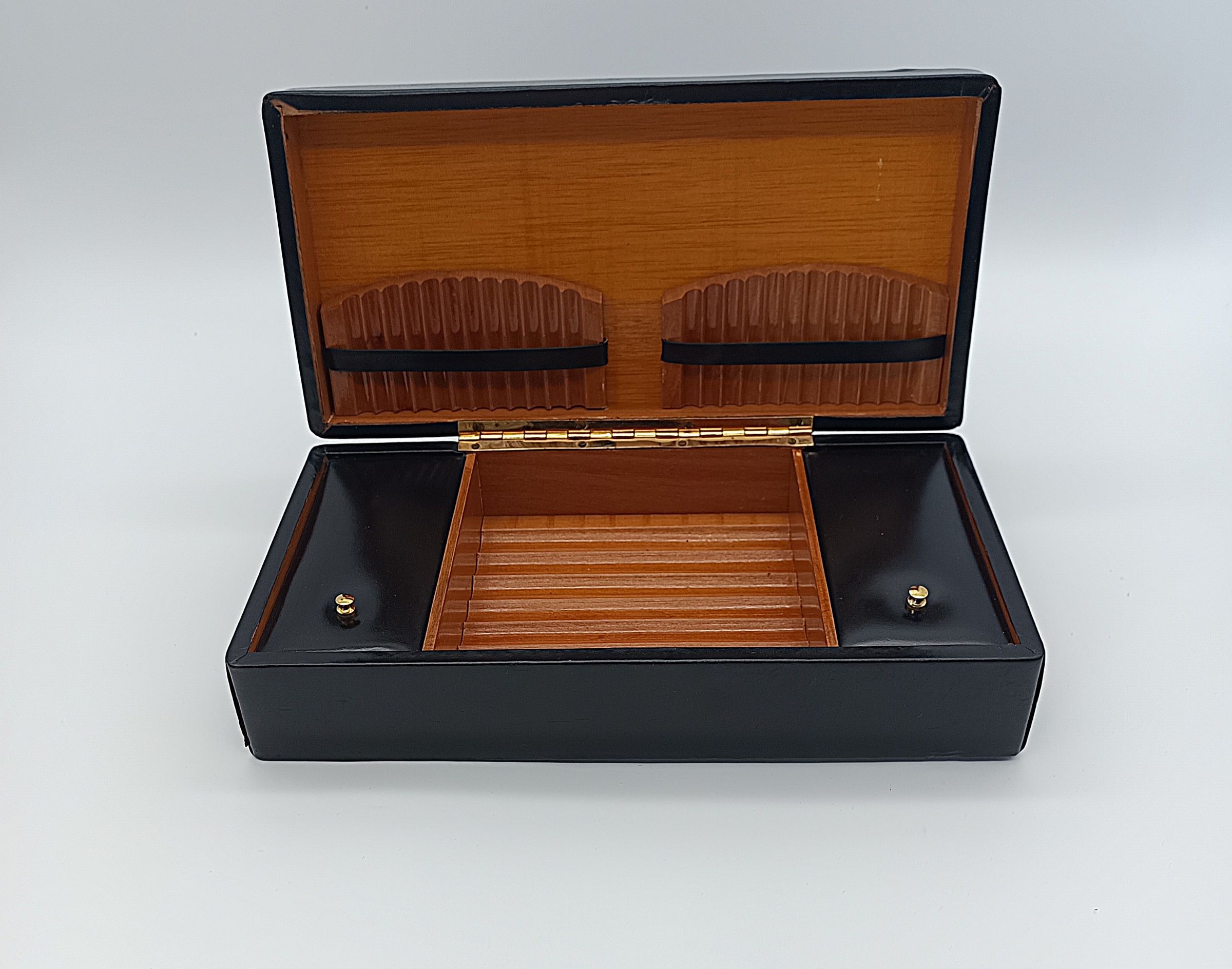 Rare Boîte à Cigares de Table Vintage SMITH-CORONA MARCHANT (SCM) – Cuir & Bois c. 1960