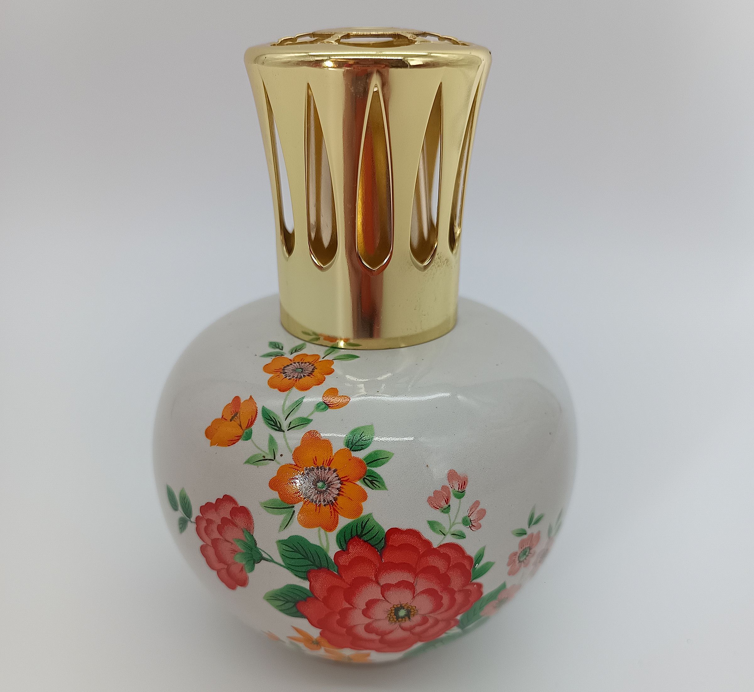 Lampe Berger Ancienne Porcelaine Décor Floral Vintage Berger Paris Rue Duphot
