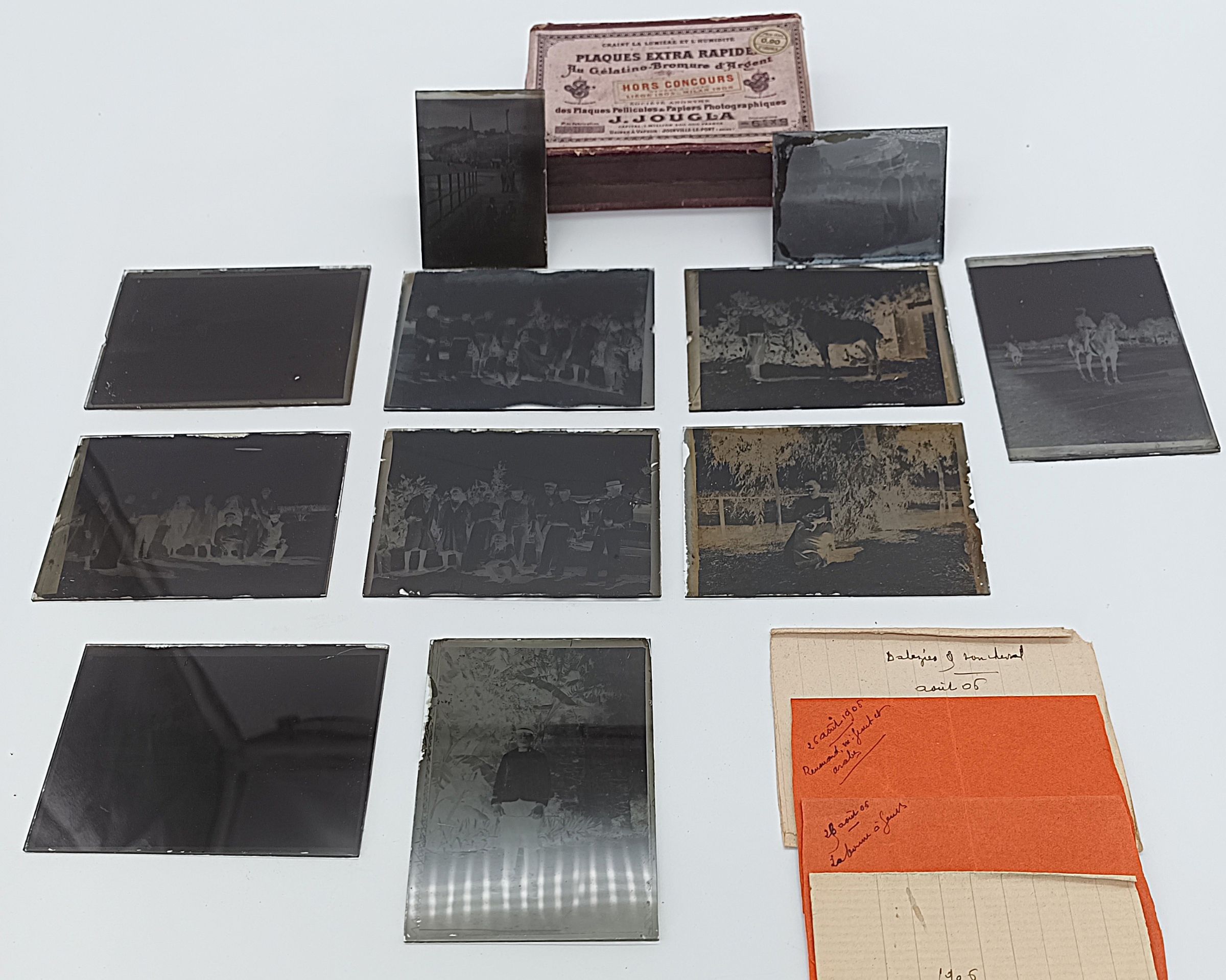 Lot 11 Plaques Photographiques en Verre Négatifs Boîte J. Jougla1905-1906