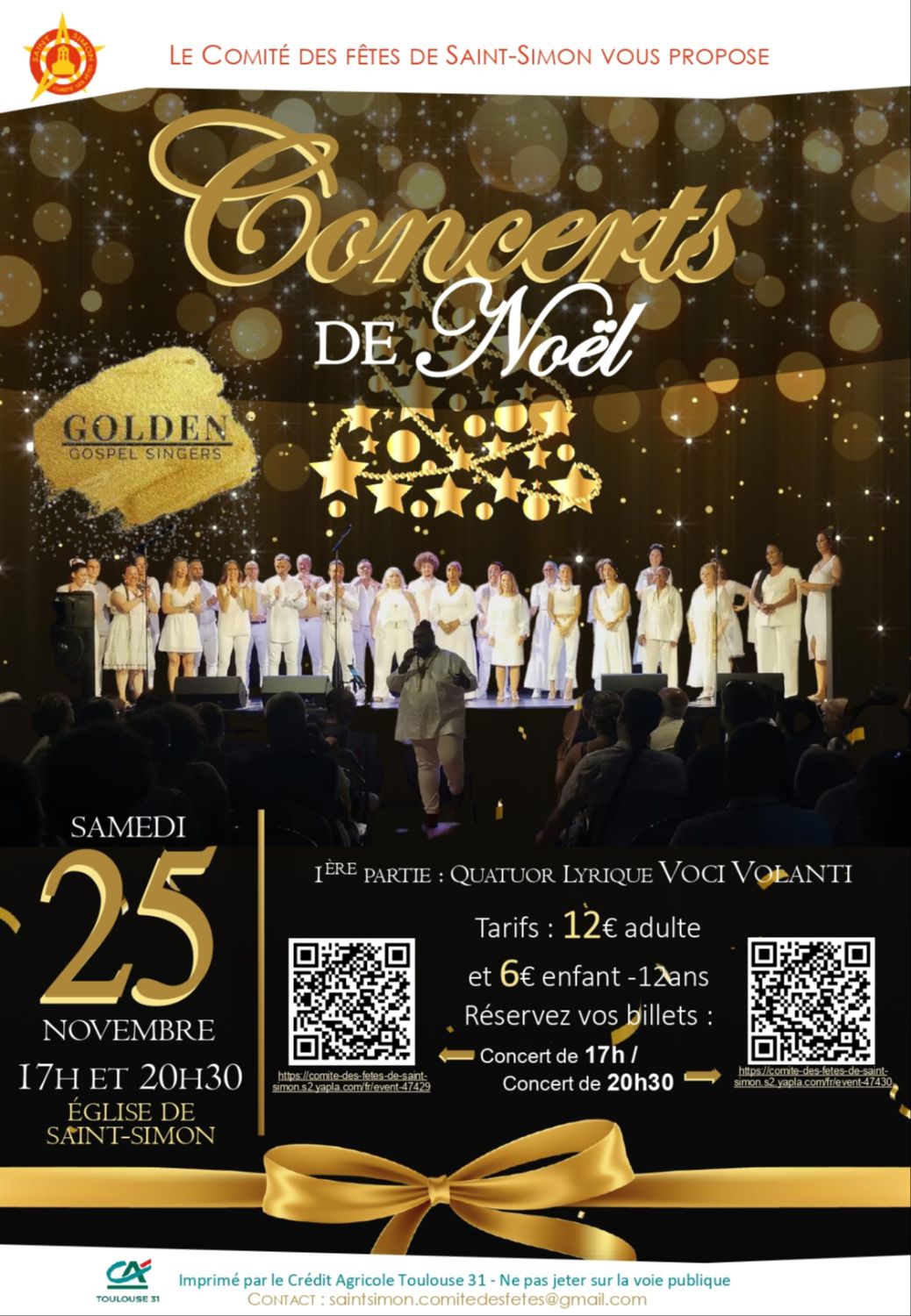 CONCERT DE NOEL - 17H00 Eglise de Saint-Simon