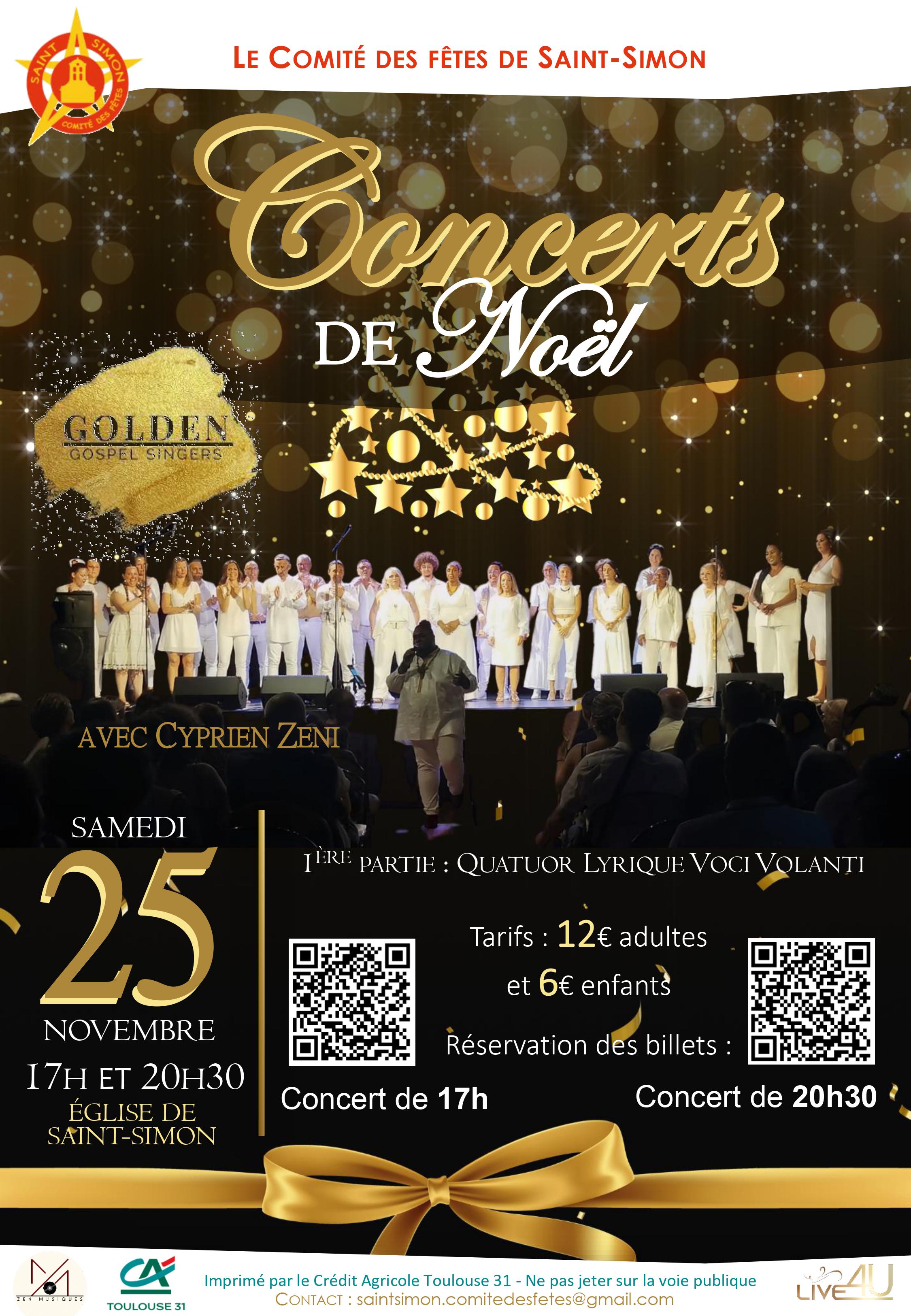 CONCERT DE NOEL - 20H30 Eglise de Saint-Simon