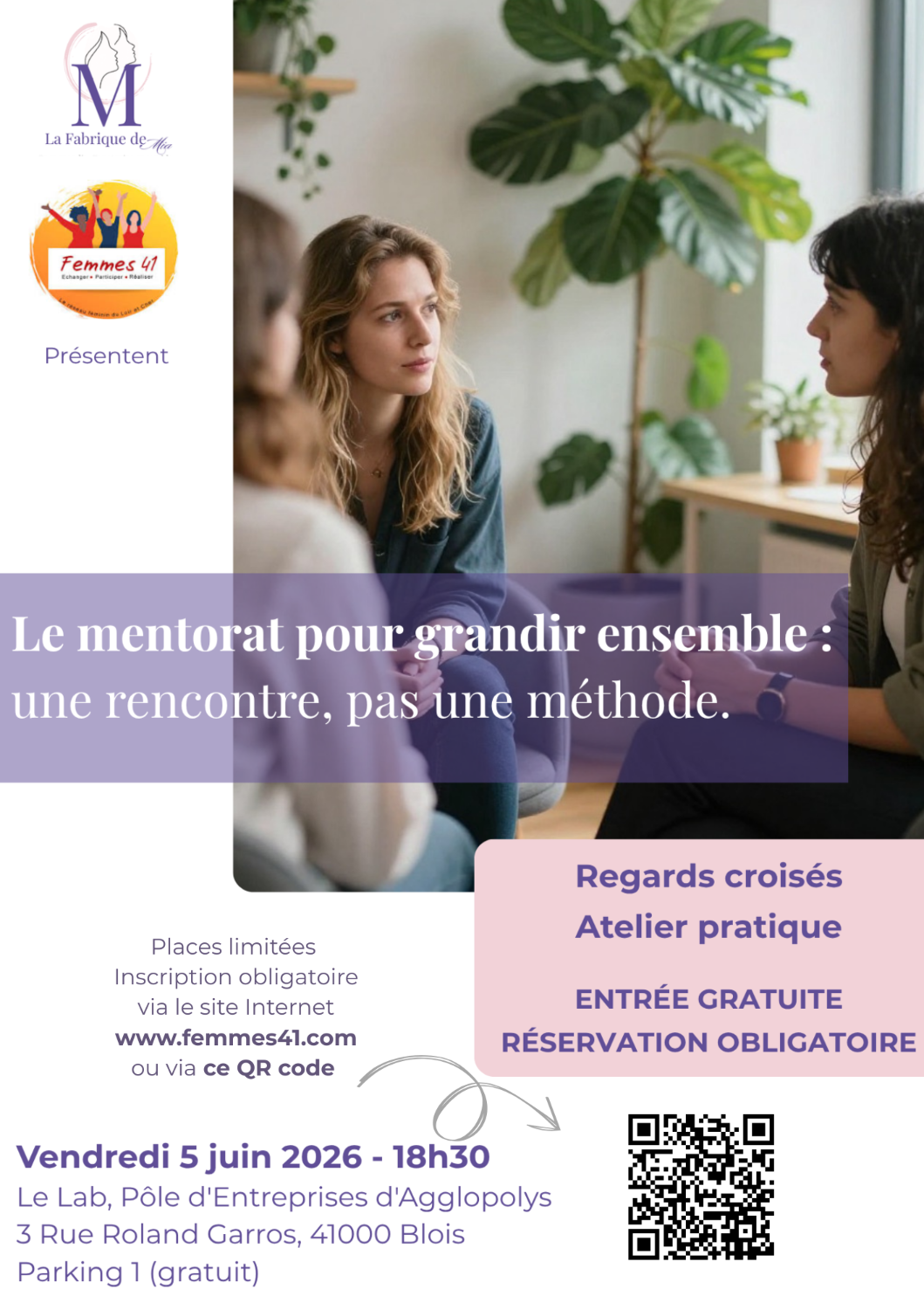 Conférence & témoignages autour du mentorat le vendredi 5 juin à 18h30 au Lab Agglopolys à Blois