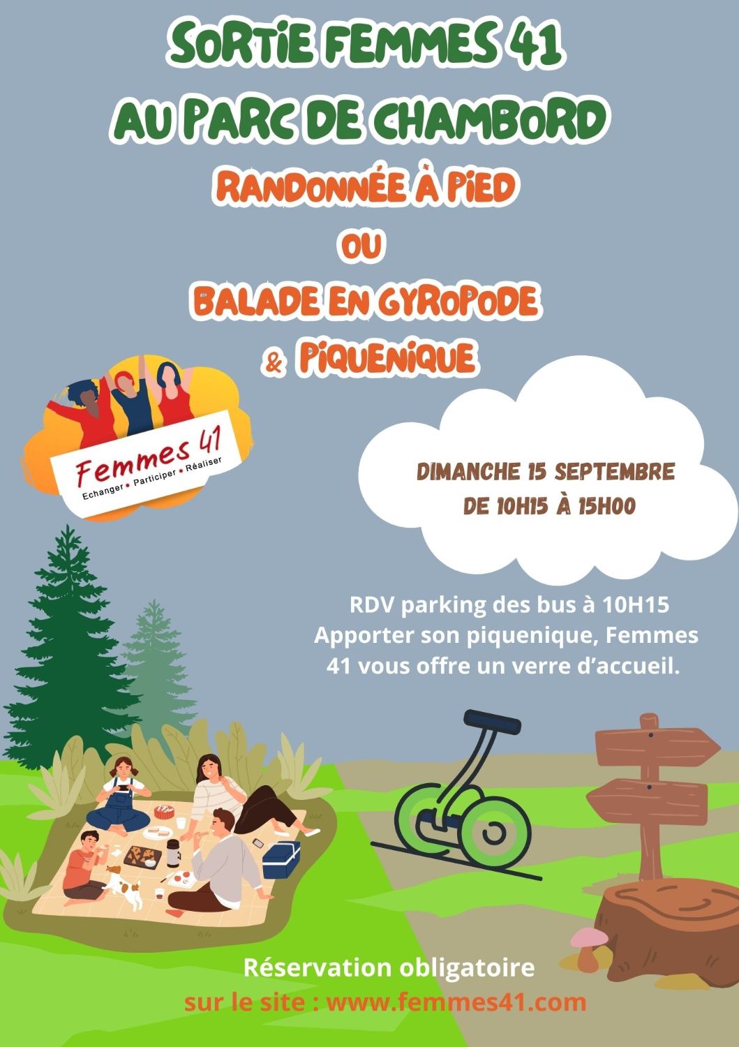 Rando à pied ou en gyropode au Parc de Chambord le 15 septembre 2024, ouverte à tous !