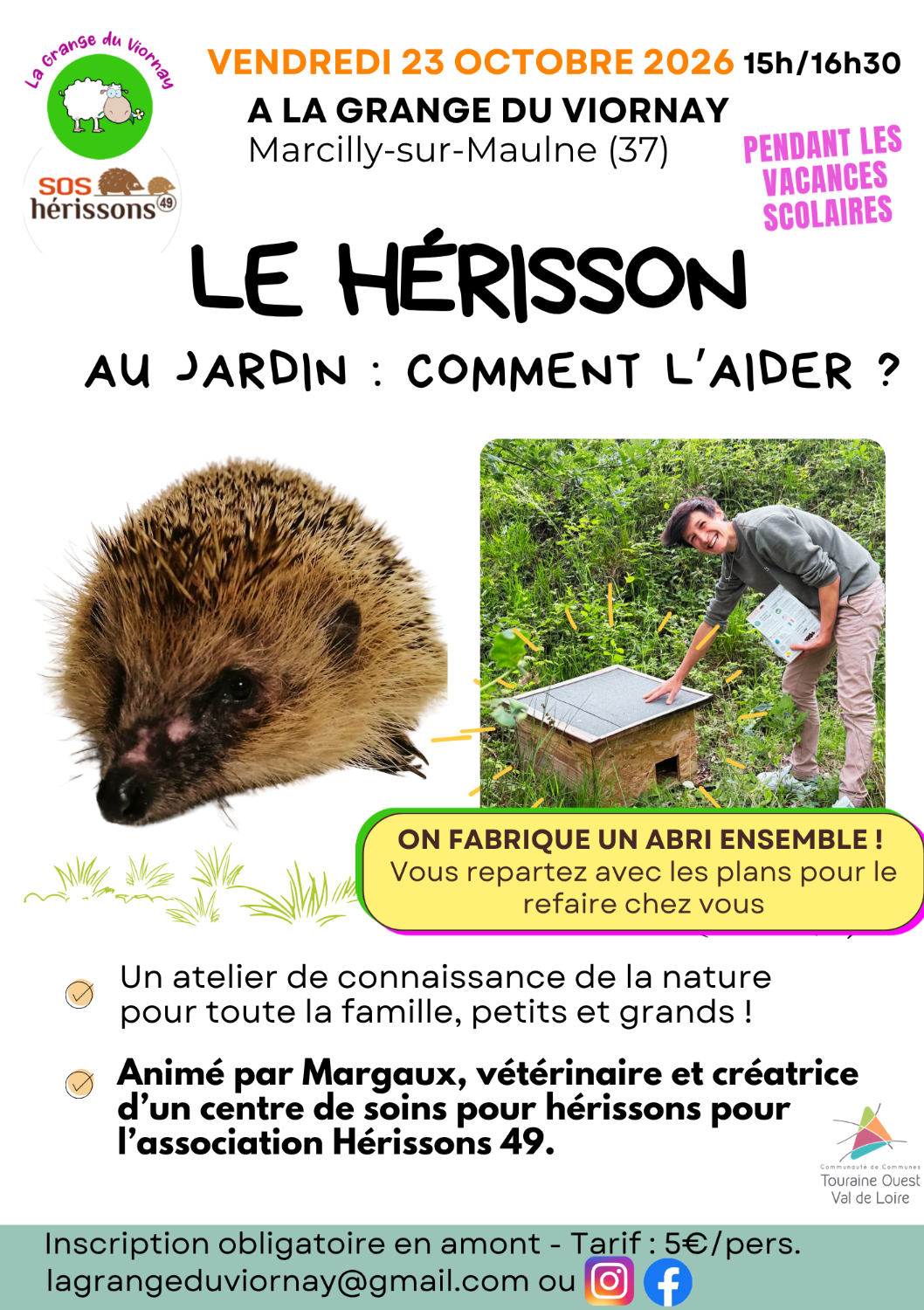 Atelier de Découverte autour du Hérisson & Constructiond d'un abri