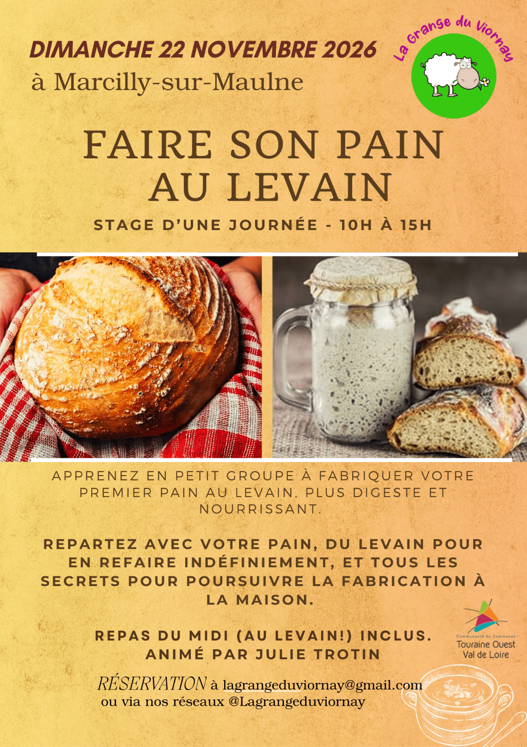Journée Fabrication Pain au levain à La Grange du Viornay