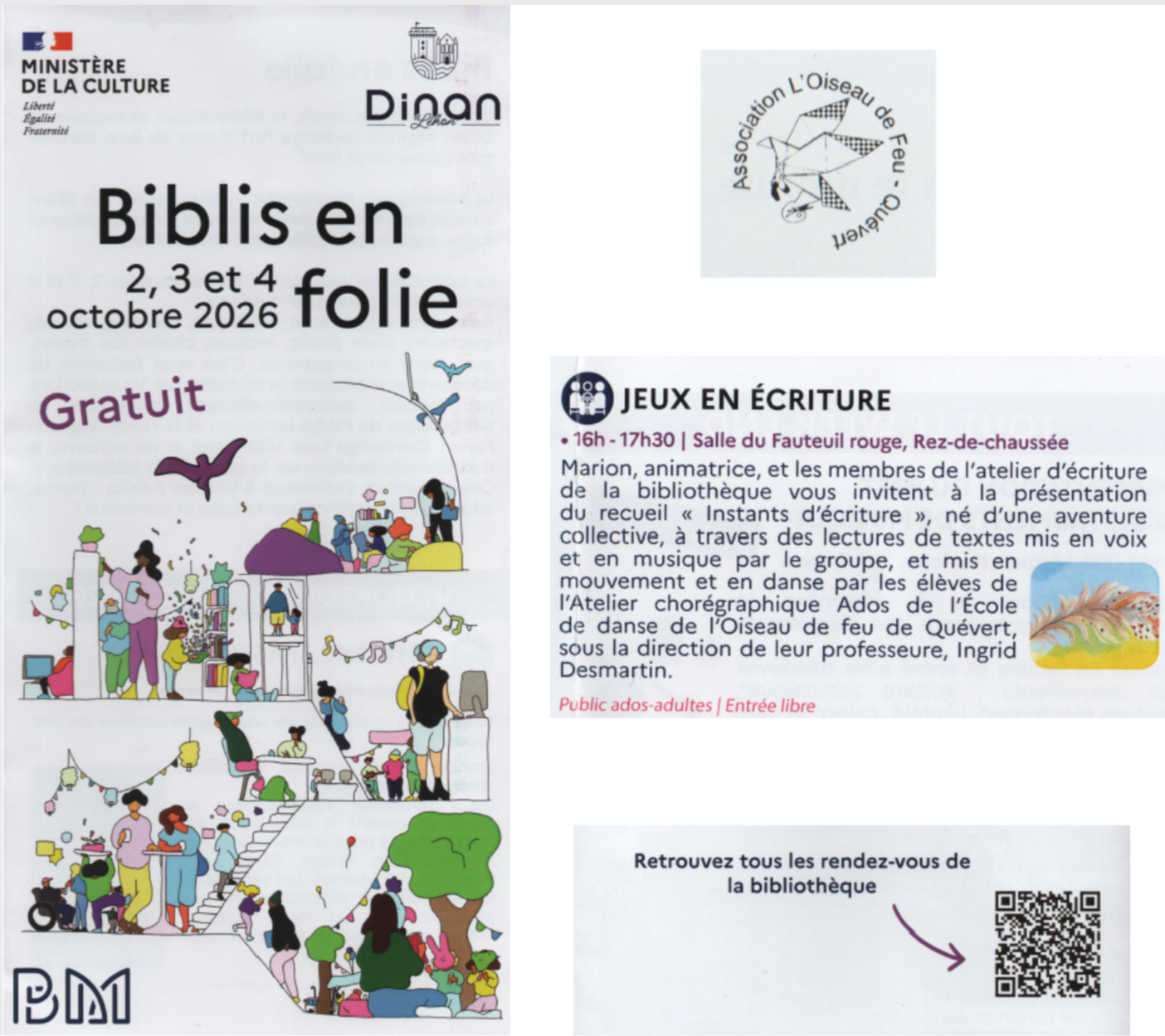 L'atelier Chorégraphique de l'Oiseau de Feu participe à Bibli en folie