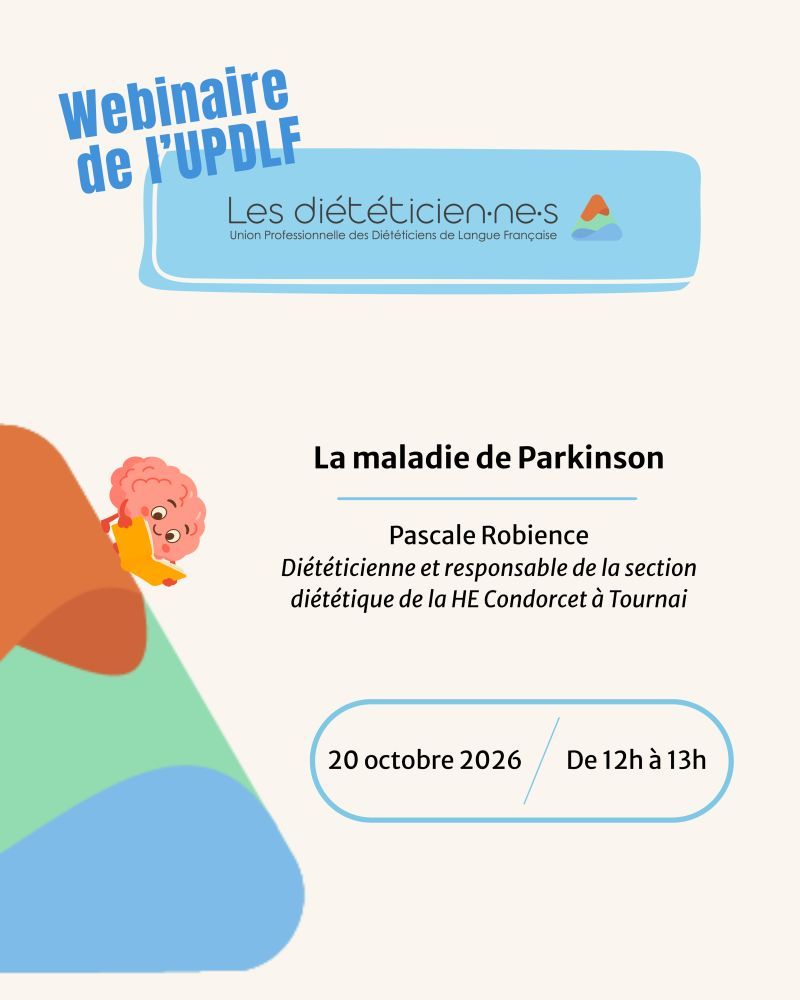 Webinaire de l'UPDLF - la maladie de Parkinson et l'alimentation