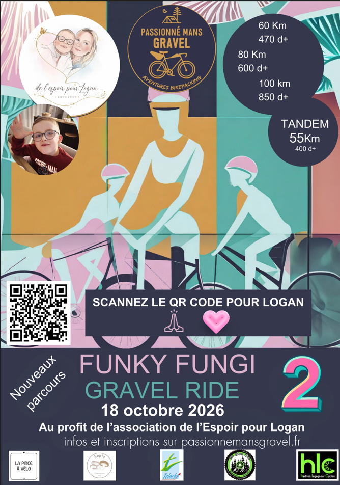 FUNKY FUNGI GRAVEL RIDE - De L'espoir pour Logan