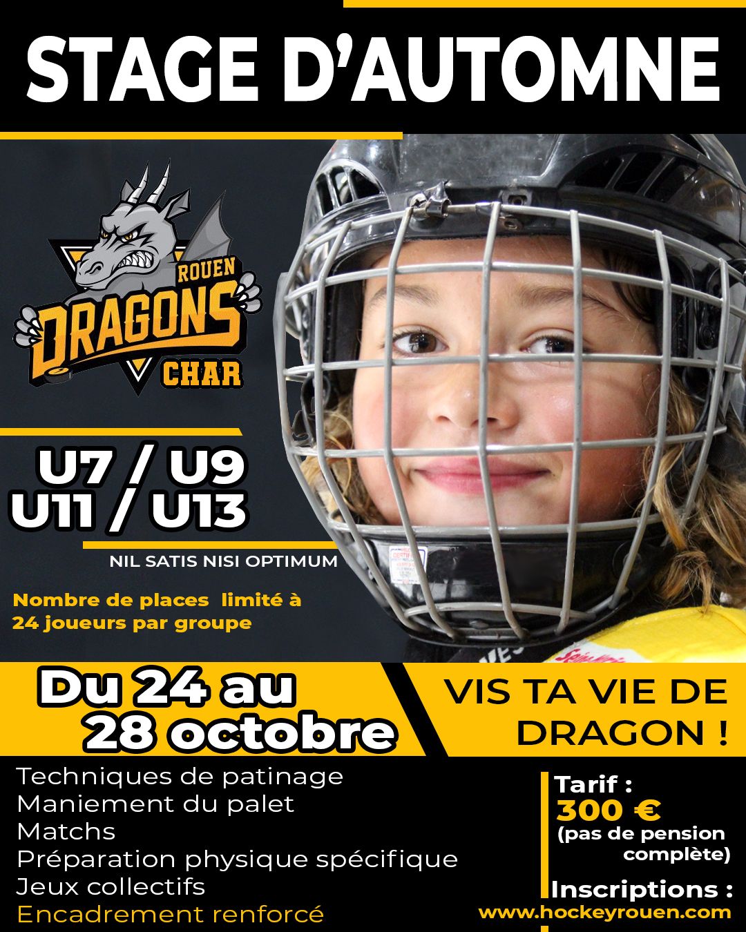Stage Dragons de Rouen (U7 à U13 Du 24 au 28 octobre 2022)