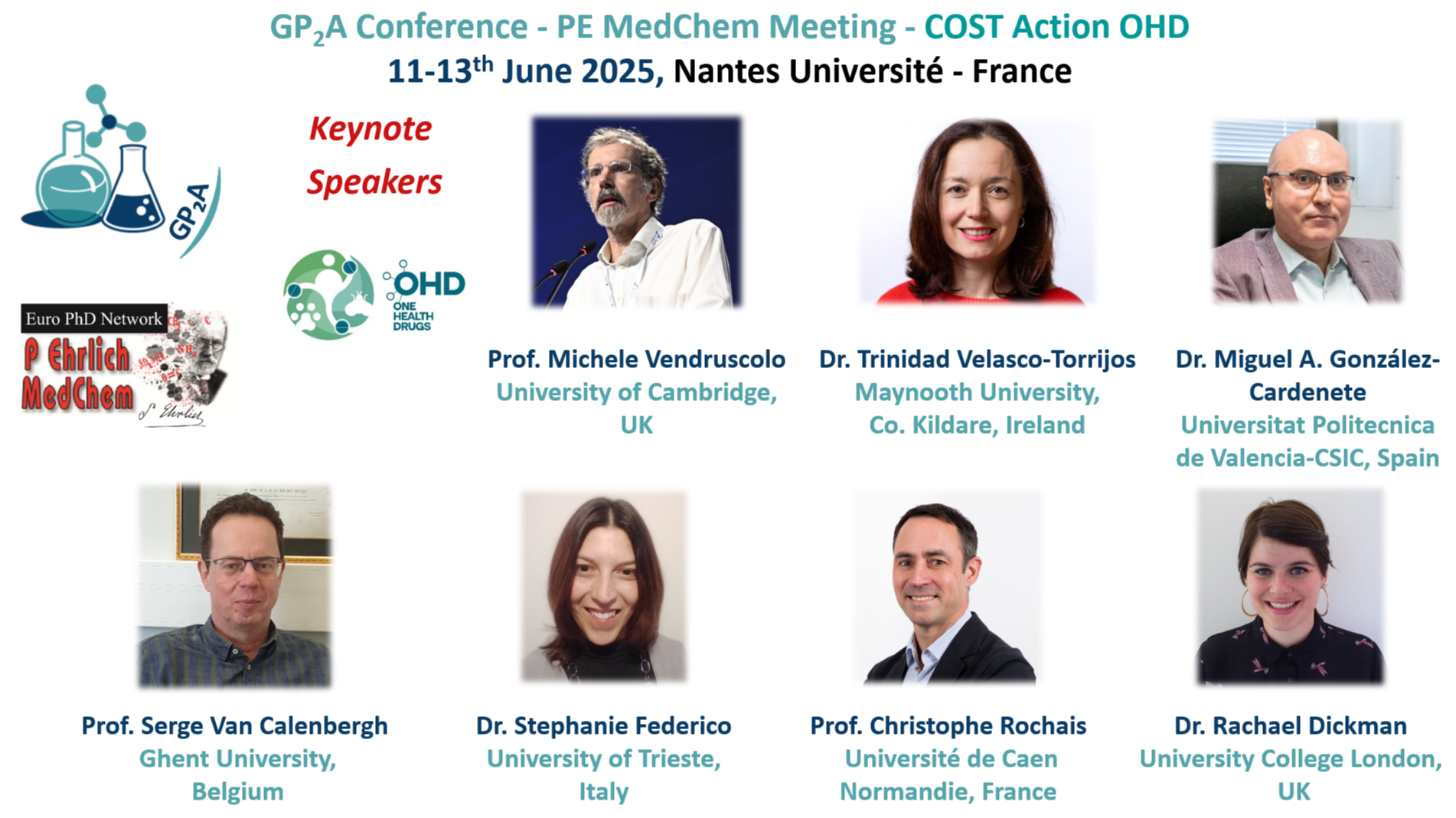 GP2A, Paul Ehrlich MedChem & COST Action OneHealthdrugs joint conference – Nantes 2025