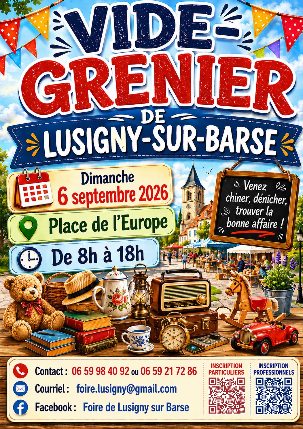 Inscription Vide Grenier de Lusigny sur Barse pour les particuliers