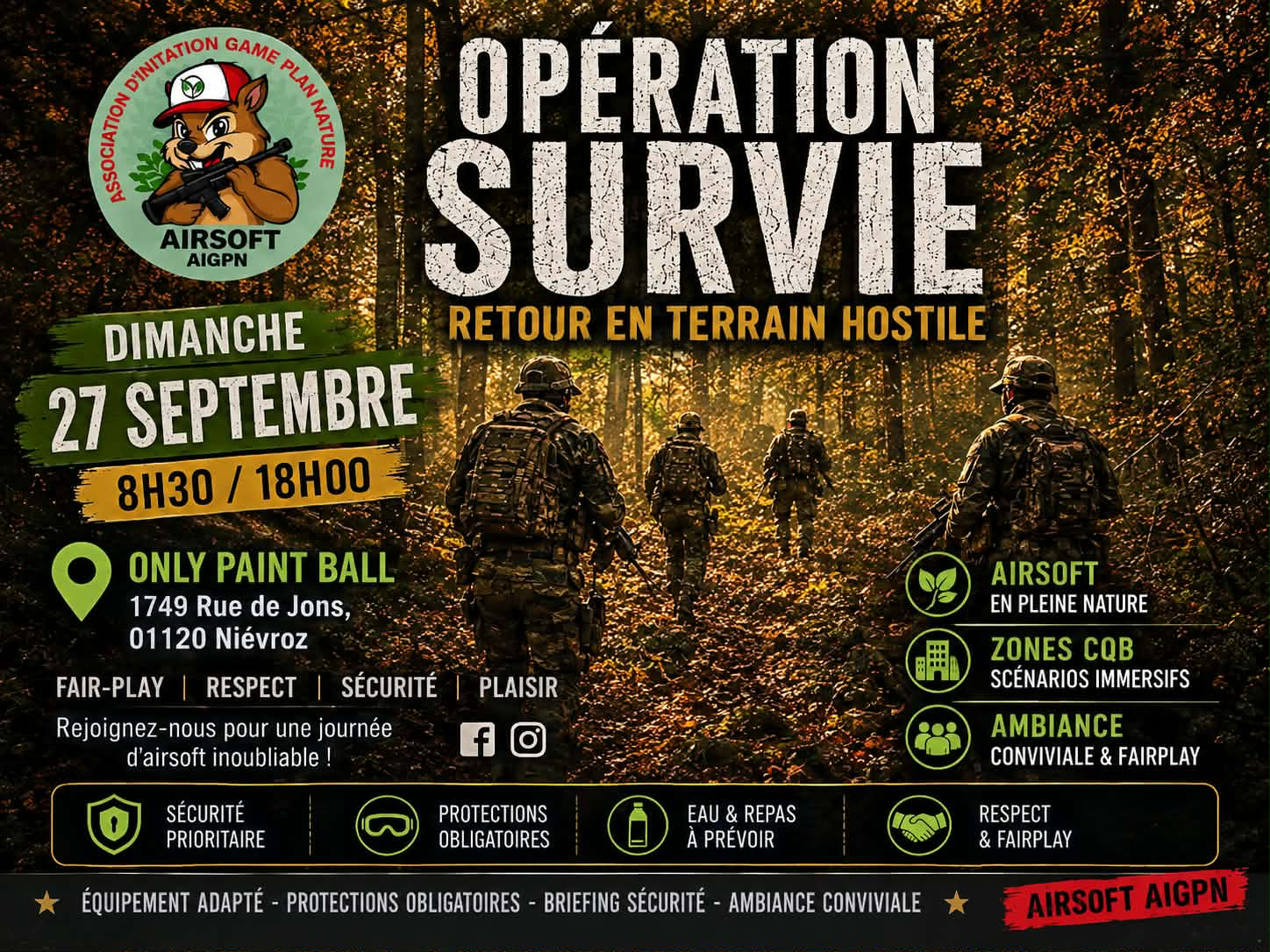 ÉVÉNEMENT AIRSOFT AIGPN OPERATION SURVIE