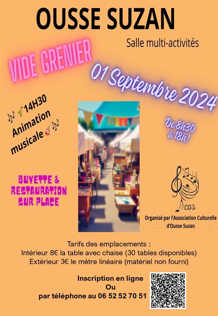 Vide-greniers Annuel de l'Association Culturelle d'Ousse-Suzan