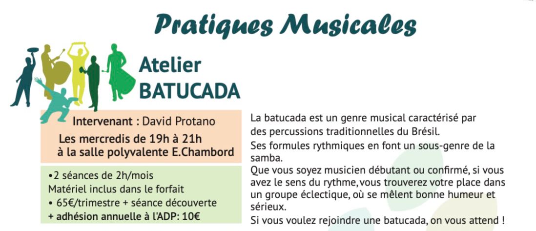 Ateliers BATUCADA - Saison 26-27