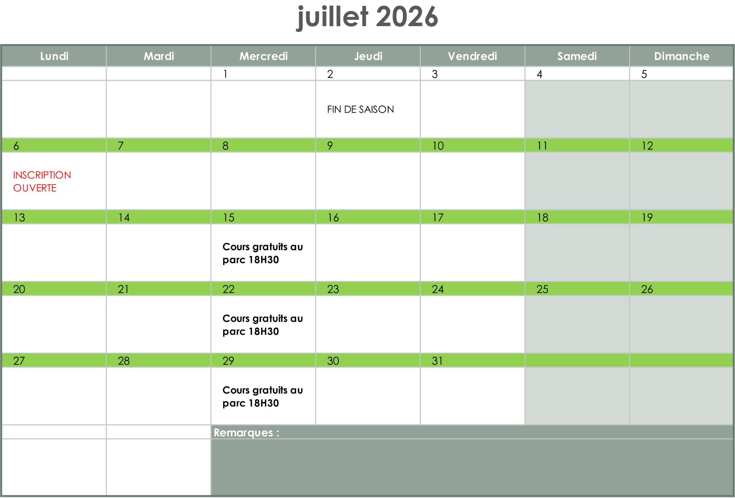 JUILLET 2026