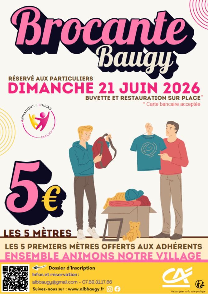 Brocante de Baugy le 21 Juin 2026