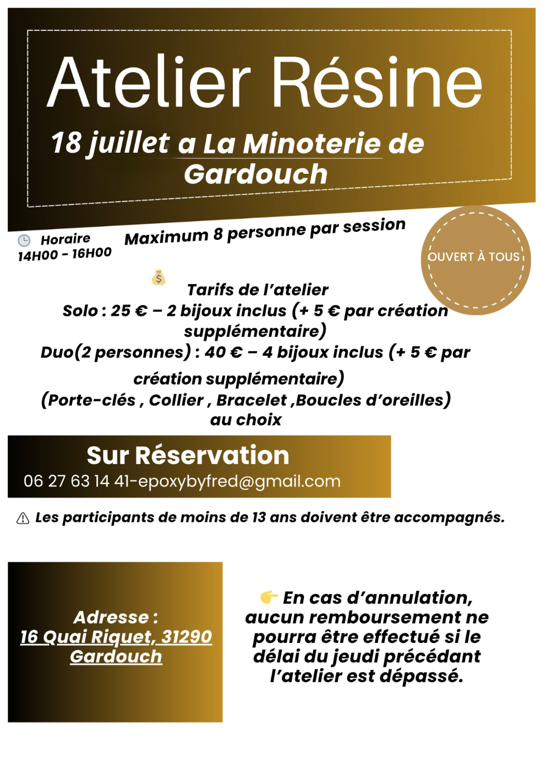 Atelier résine