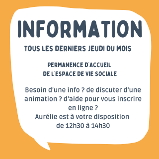 Permanence à l'Espace de Vie Sociale