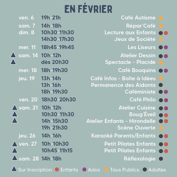 Le programme du mois de février