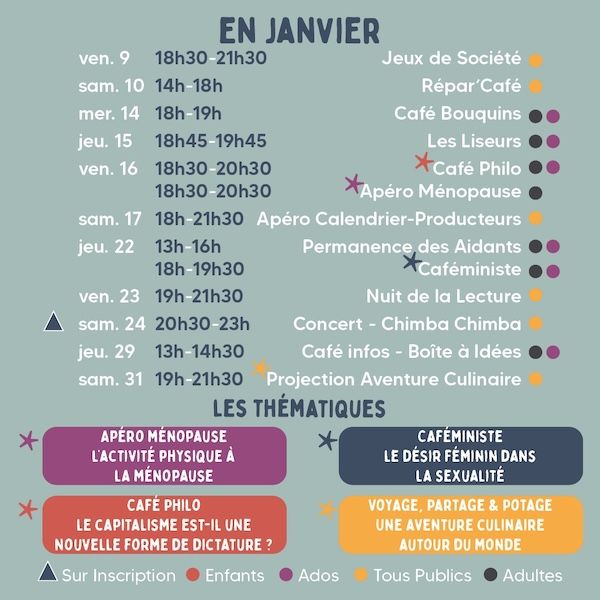 Le programme du mois de janvier