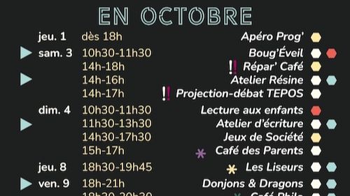 Le programme du mois