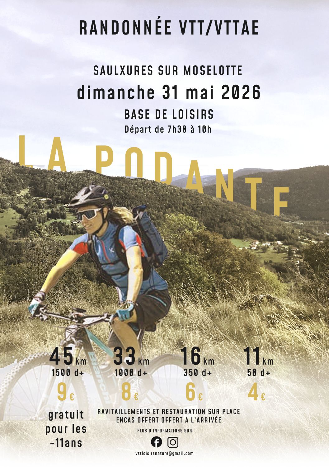 Randonnée VTT/VTTAE La Podante 2026
