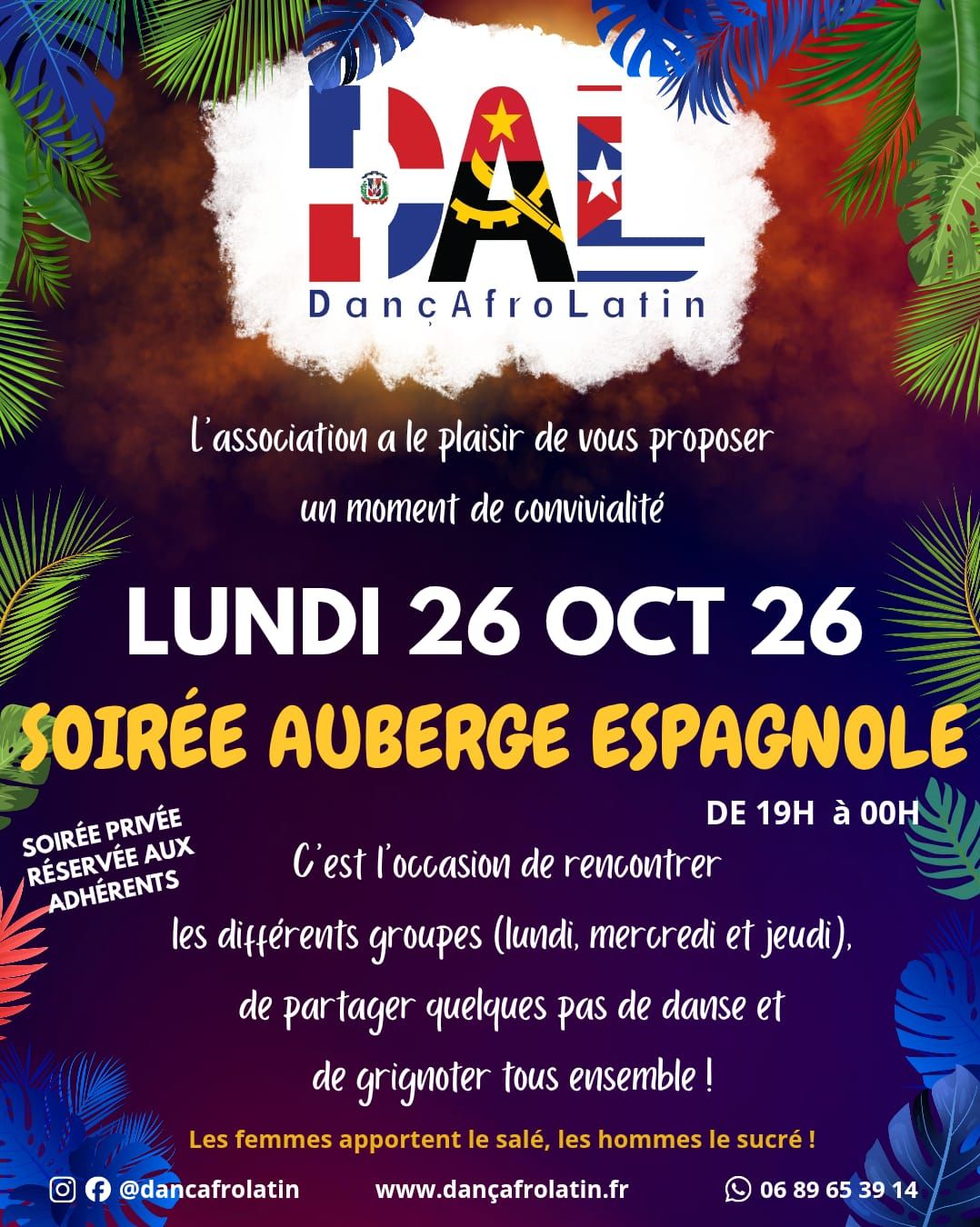 Soirée auberge espagnole (réservée aux adhérents)