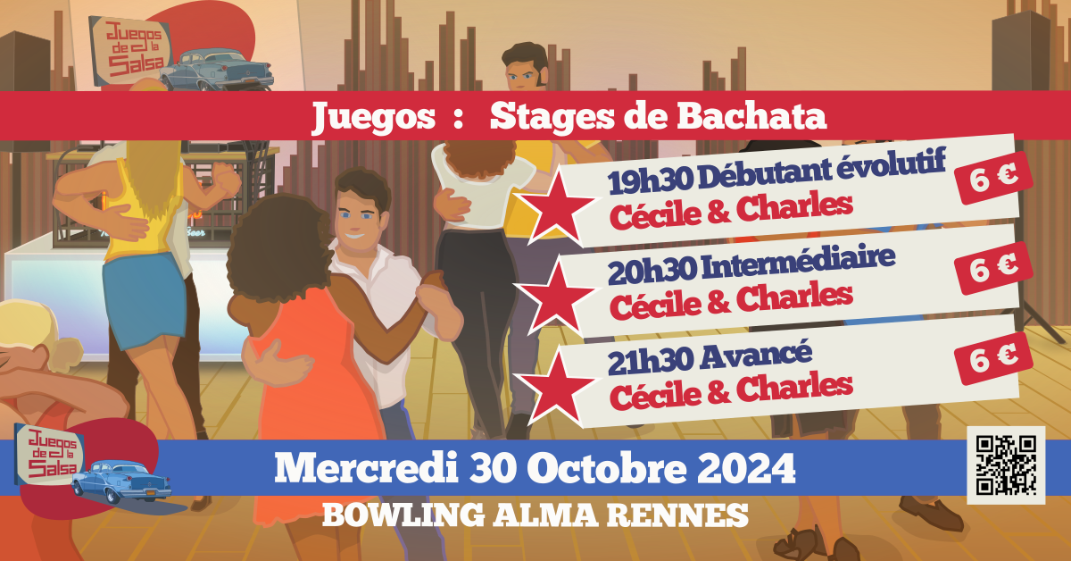 Juegos : Stages Bachata avec Cécile & Charles au Bowling Alma à Rennes