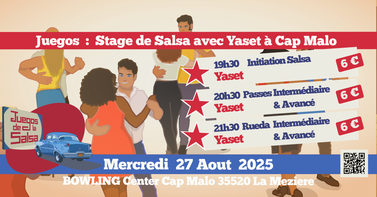 Juegos : Stages Salsa avec Yaset Oliva au Bowling Center Cap-Malo - La Mézière 35220