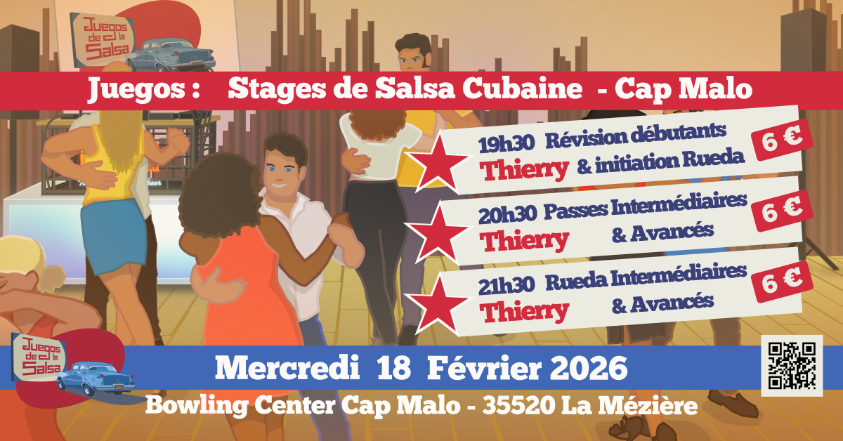 Juegos : Stages Salsa avec Thierry au Bowling Center Cap-Malo - La Mézière 35520