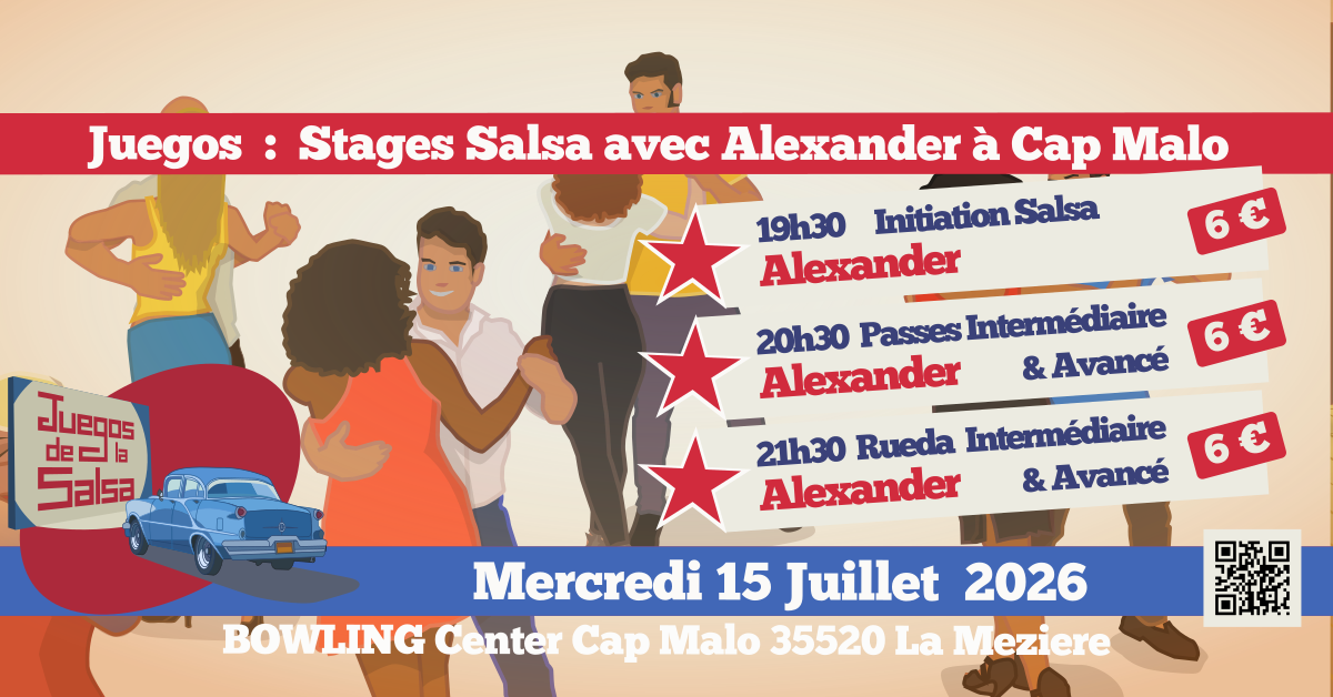 Juegos : Stages Salsa avec Alexander Batte au Bowling Center Cap-Malo - La Mézière 35520