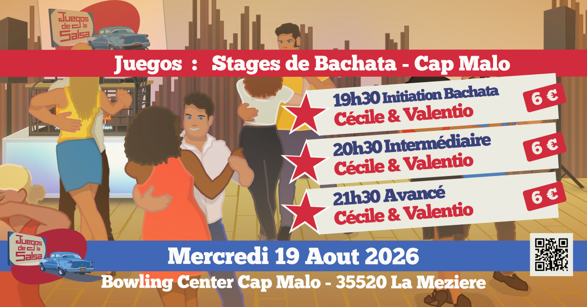 Juegos : Stages Bachata avec Cécile & Valentio au Bowling Center Cap-Malo 35520 La Mézière